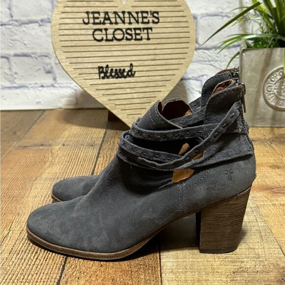 FRYE $328 Naomi Pickstitch Shootie Suede Leather Bootie Boots Size 8.5 - Picture 3 of 14